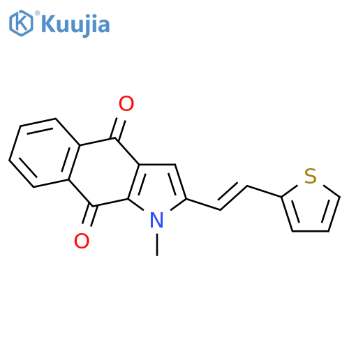 1H-Benz[f]indole-4,9-dione, 1-methyl-2-[(1E)-2-(2-thienyl)ethenyl]- structure