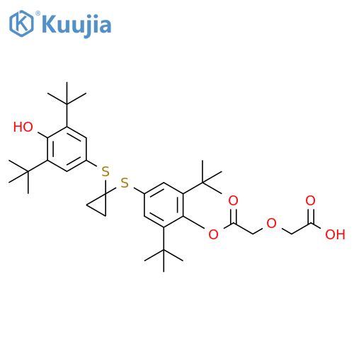 Acetic acid, (carboxymethoxy)-,1-[4-[[1-[[3,5-bis(1,1-dimethylethyl)-4-hydroxyphenyl]thio]cyclopropyl]thio]-2,6-bis(1,1-dimethylethyl)phenyl] ester structure