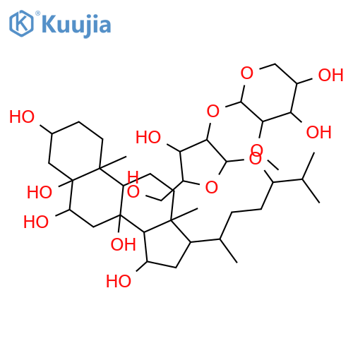 (3beta,5alpha,6beta,8xi,15alpha,17alpha)-3,5,6,8,15-pentahydroxycholestan-24-yl 2-O-(2-O-methyl-beta-D-xylopyranosyl)-alpha-L-arabinofuranoside structure