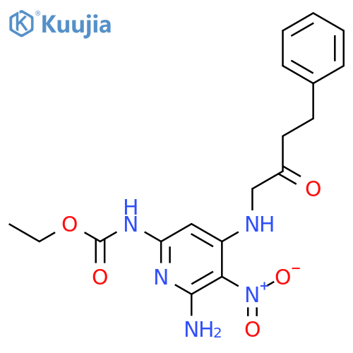 Carbamic acid,[6-amino-5-nitro-4-[(2-oxo-4-phenylbutyl)amino]-2-pyridinyl]-, ethyl ester(9CI) structure