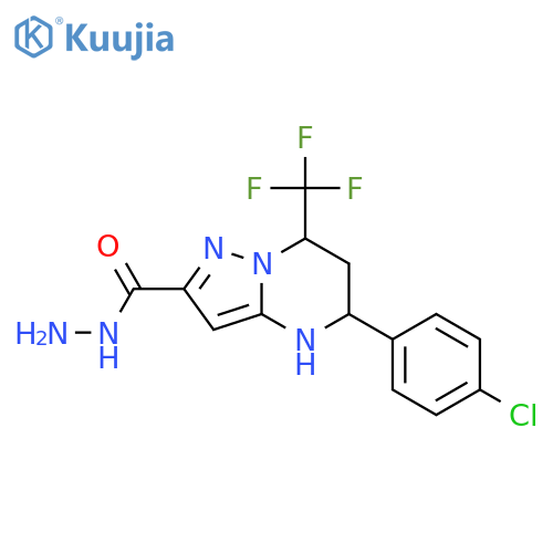 5-(4-chlorophenyl)-7-(trifluoromethyl)-4H,5H,6H,7H-pyrazolo1,5-apyrimidine-2-carbohydrazide structure