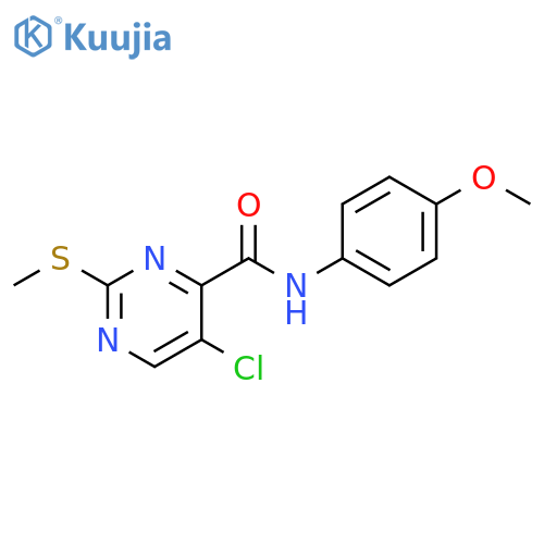 5-chloro-N-(4-methoxyphenyl)-2-(methylsulfanyl)pyrimidine-4-carboxamide structure