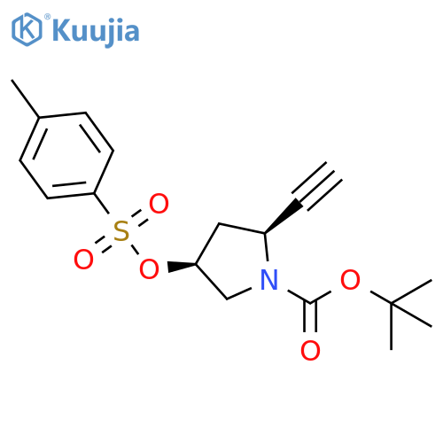 1-Pyrrolidinecarboxylic acid, 2-ethynyl-4-[[(4-methylphenyl)sulfonyl]oxy]-,1,1-dimethylethyl ester, (2S,4S)- structure