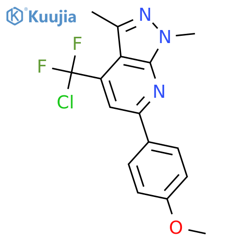 <br>4-(Chloro-difluoro-methyl)-6-(4-methoxy-phenyl)-1,3-dimethyl-1H-pyrazolo[3, 4-b]pyridine structure