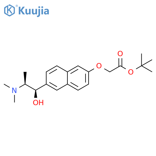 Acetic acid, 2-[[6-[(1R,2S)-2-(dimethylamino)-1-hydroxypropyl]-2-naphthalenyl]oxy]-, 1,1-dimethylethyl ester, rel- structure
