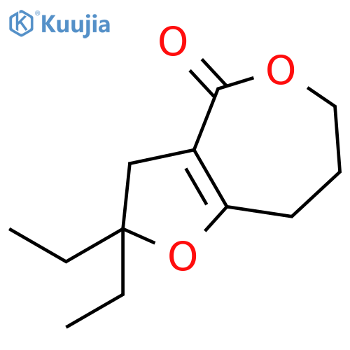 Furo[3,2-c]oxepin-4(2H)-one, 2,2-diethyl-3,6,7,8-tetrahydro- structure