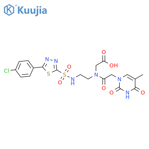 Glycine, N-[2-[[[5-(4-chlorophenyl)-1,3,4-thiadiazol-2-yl]sulfonyl]amino]ethyl]-N-[(3,4-dihydro-5-methyl-2,4-dioxo-1(2H)-pyrimidinyl)acetyl]- (9CI) structure