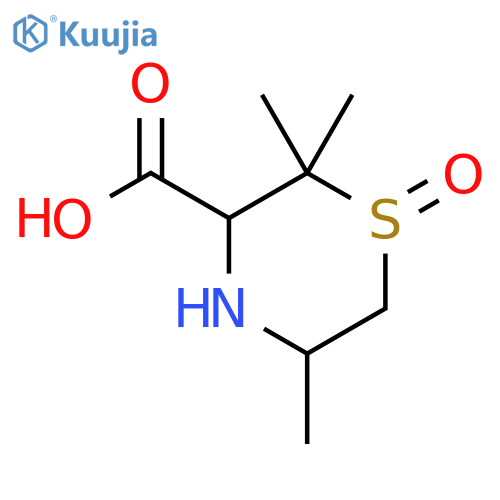 3-Thiomorpholinecarboxylicacid, 2,2,5-trimethyl-, 1-oxide, [1R-(1a,3b,5b)]- (9CI) structure