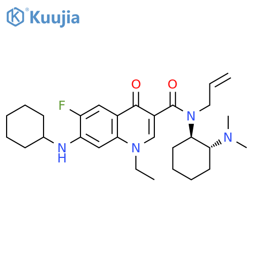 3-Quinolinecarboxamide,7-(cyclohexylamino)-N-[(1R,2R)-2-(dimethylamino)cyclohexyl]-1-ethyl-6-fluoro-1,4-dihydro-4-oxo-N-2-propenyl- structure