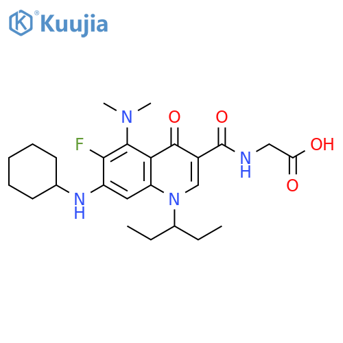 Glycine,N-[[7-(cyclohexylamino)-5-(dimethylamino)-1-(1-ethylpropyl)-6-fluoro-1,4-dihydro-4-oxo-3-quinolinyl]carbonyl]- structure