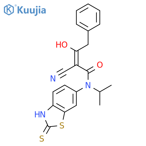 2-Butenamide,2-cyano-N-(2,3-dihydro-2-thioxo-6-benzothiazolyl)-3-hydroxy-N-(1-methylethyl)-4-phenyl- structure