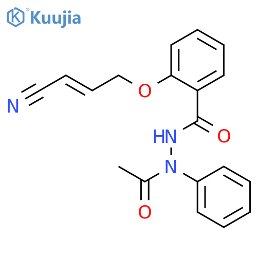 BENZOIC ACID, 2-[(3-CYANO-2-PROPENYL)OXY]-, 2-ACETYL-2-PHENYLHYDRAZIDE structure