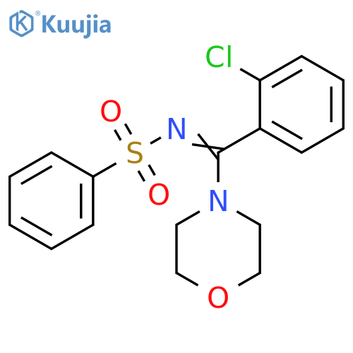 N-(1Z)-(2-chlorophenyl)(morpholin-4-yl)methylidenebenzenesulfonamide structure
