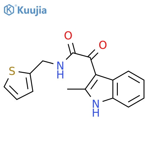2-(2-methyl-1H-indol-3-yl)-2-oxo-N-(thiophen-2-yl)methylacetamide structure