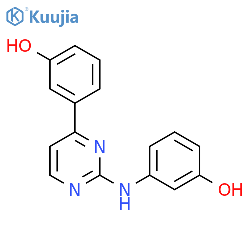 PHENOL, 3-[2-[(3-HYDROXYPHENYL)AMINO]-4-PYRIMIDINYL]- structure