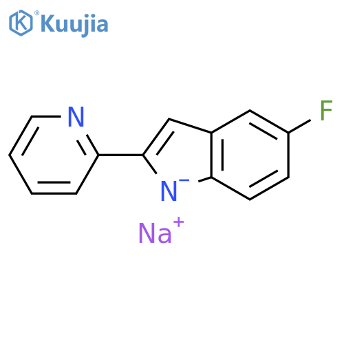 1H-Indole, 5-fluoro-2-(2-pyridinyl)-, sodium salt structure