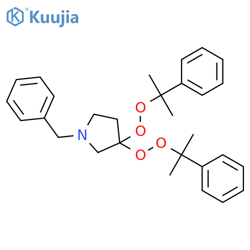 Pyrrolidine, 3,3-bis[(1-methyl-1-phenylethyl)dioxy]-1-(phenylmethyl)- structure