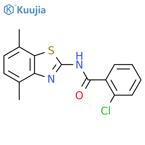 2-chloro-N-(4,7-dimethyl-1,3-benzothiazol-2-yl)benzamide structure