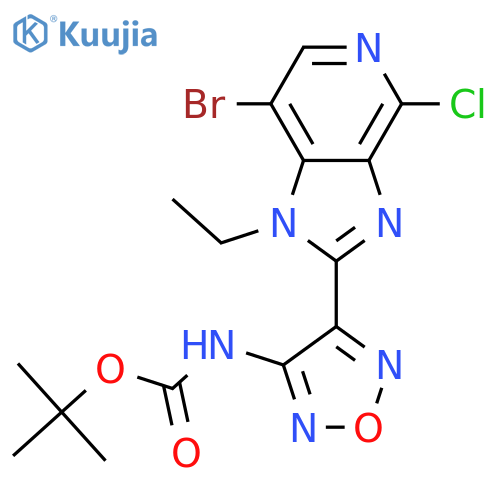 tert-butyl 4-(7-bromo-4-chloro-1-ethyl-1H-imidazo[4,5-c]pyridin-2-yl)-1,2,5-oxadiazol-3-ylcarbamate structure