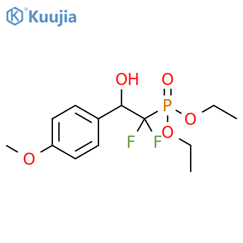 Phosphonic acid, P-[1,1-difluoro-2-hydroxy-2-(4-methoxyphenyl)ethyl]-, diethyl ester structure