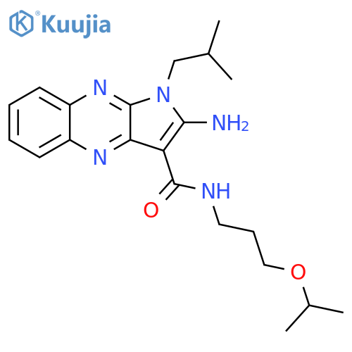 2-amino-1-(2-methylpropyl)-N-3-(propan-2-yloxy)propyl-1H-pyrrolo2,3-bquinoxaline-3-carboxamide structure