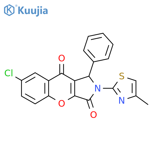 7-chloro-2-(4-methyl-1,3-thiazol-2-yl)-1-phenyl-1H,2H,3H,9H-chromeno2,3-cpyrrole-3,9-dione structure