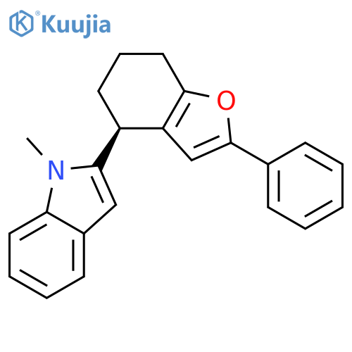 1H-Indole, 1-methyl-2-[(4S)-4,5,6,7-tetrahydro-2-phenyl-4-benzofuranyl]- structure