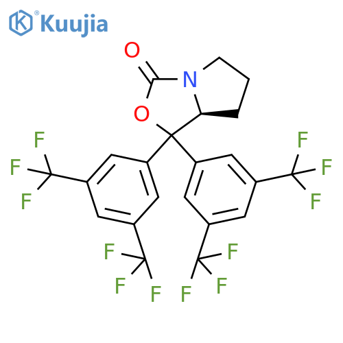(S)-1,1-bis(3,5-bis(trifluoromethyl)phenyl)tetrahydro-1H,3H-pyrrolo[1,2-c]oxazol-3-one structure
