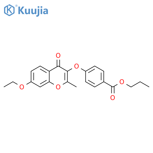 propyl 4-[(7-ethoxy-2-methyl-4-oxo-4H-chromen-3-yl)oxy]benzoate structure