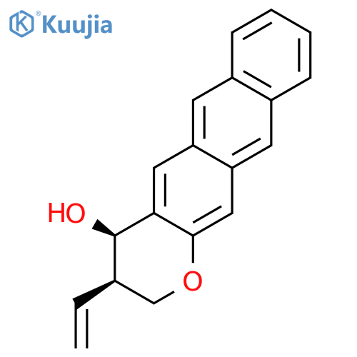 2H-Anthra[2,3-b]pyran-4-ol, 3-ethenyl-3,4-dihydro-, (3R,4R)-rel- structure