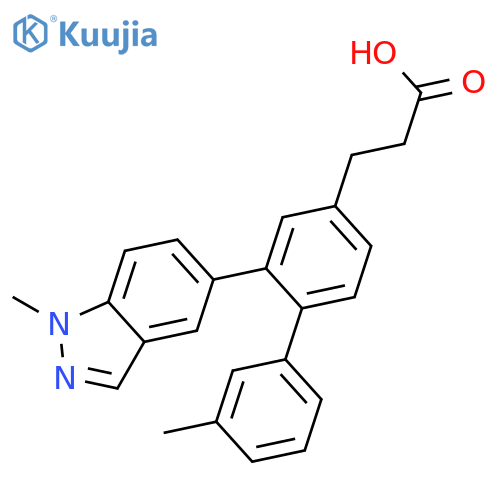 [1,1'-Biphenyl]-4-propanoic acid, 3'-methyl-2-(1-methyl-1H-indazol-5-yl)- structure