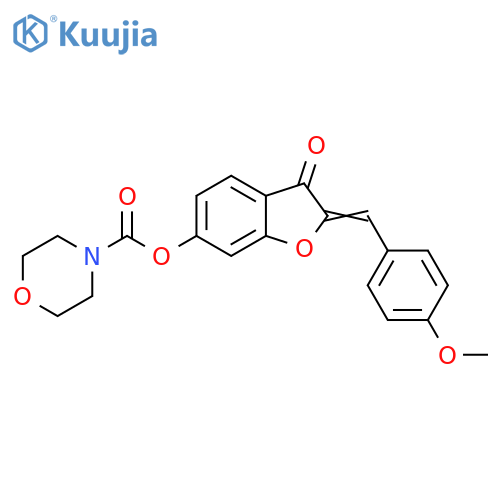 (2Z)-2-(4-methoxyphenyl)methylidene-3-oxo-2,3-dihydro-1-benzofuran-6-yl morpholine-4-carboxylate structure
