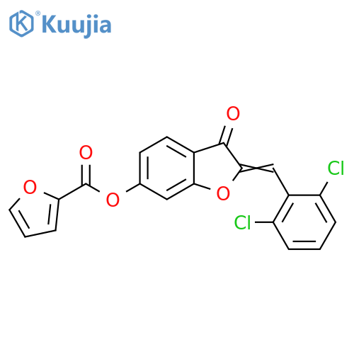 (2Z)-2-(2,6-dichlorophenyl)methylidene-3-oxo-2,3-dihydro-1-benzofuran-6-yl furan-2-carboxylate structure