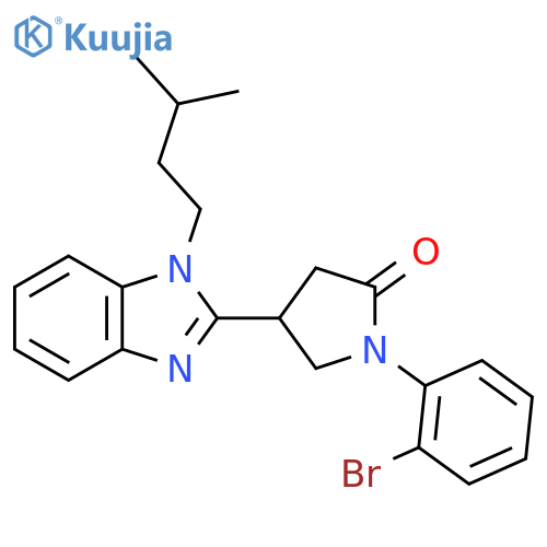 1-(2-bromophenyl)-4-[1-(3-methylbutyl)-1H-1,3-benzodiazol-2-yl]pyrrolidin-2-one structure