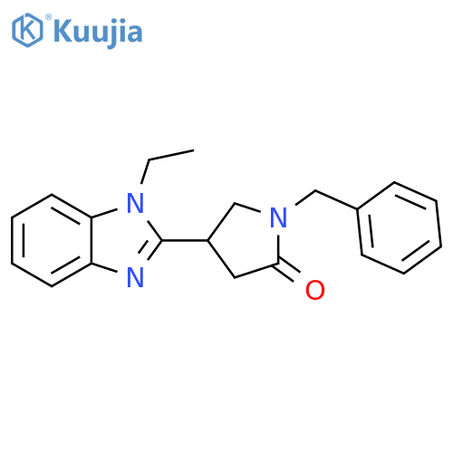 1-benzyl-4-(1-ethyl-1H-1,3-benzodiazol-2-yl)pyrrolidin-2-one structure