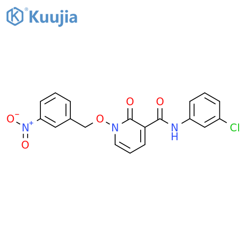 N-(3-chlorophenyl)-1-(3-nitrophenyl)methoxy-2-oxo-1,2-dihydropyridine-3-carboxamide structure