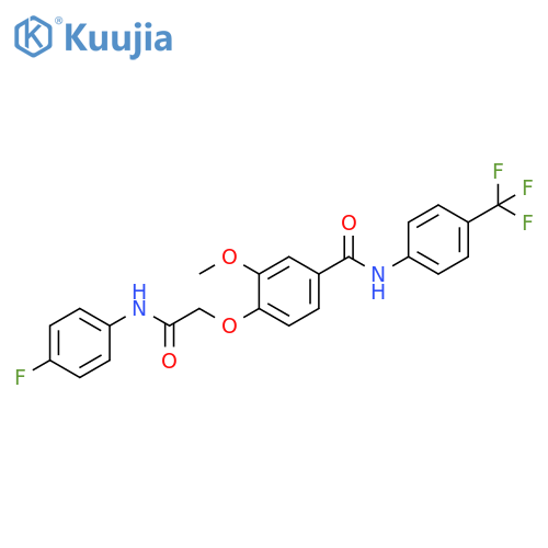 4-{(4-fluorophenyl)carbamoylmethoxy}-3-methoxy-N-4-(trifluoromethyl)phenylbenzamide structure