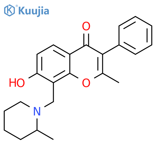 7-hydroxy-2-methyl-8-[(2-methylpiperidin-1-yl)methyl]-3-phenylchromen-4-one structure