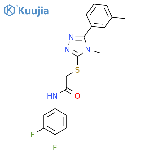 N-(3,4-Difluorophenyl)-2-{[4-methyl-5-(3-methylphenyl)-4H-1,2,4-triazol-3-yl]sulfanyl}acetamide structure