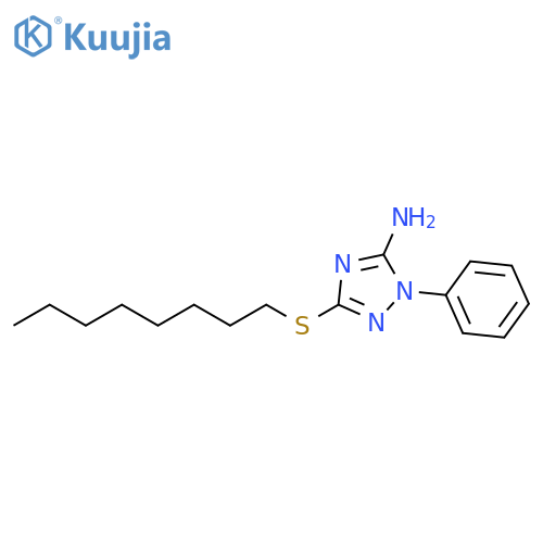 1H-1,2,4-Triazol-5-amine, 3-(octylthio)-1-phenyl- structure