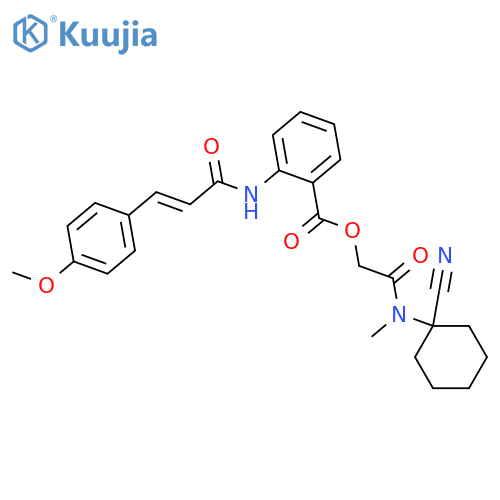 [(1-Cyanocyclohexyl)(methyl)carbamoyl]methyl 2-[3-(4-methoxyphenyl)prop-2-enamido]benzoate structure
