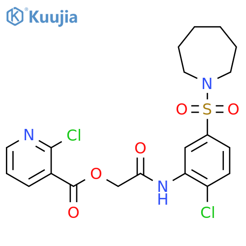 {[5-(Azepane-1-sulfonyl)-2-chlorophenyl]carbamoyl}methyl 2-chloropyridine-3-carboxylate structure