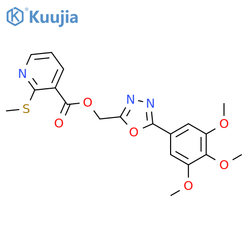 [5-(3,4,5-Trimethoxyphenyl)-1,3,4-oxadiazol-2-yl]methyl 2-(methylthio)-3-pyridinecarboxylate structure