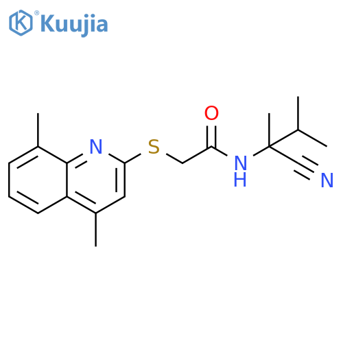 N-(1-cyano-1,2-dimethylpropyl)-2-[(4,8-dimethylquinolin-2-yl)sulfanyl]acetamide structure