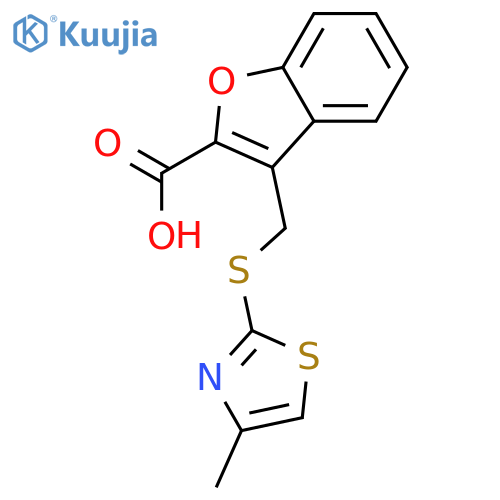 3-{(4-Methyl-1,3-thiazol-2-yl)sulfanylmethyl}-1-benzofuran-2-carboxylic Acid structure