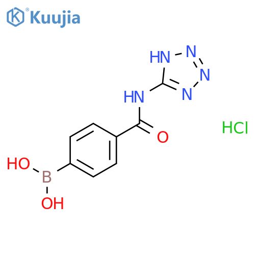 (4-((1H-Tetrazol-5-yl)carbamoyl)phenyl)boronic acid hydrochloride structure