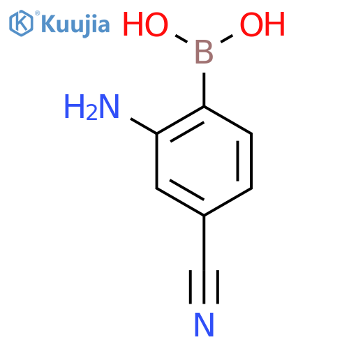 (2-Amino-4-cyanophenyl)boronic acid structure