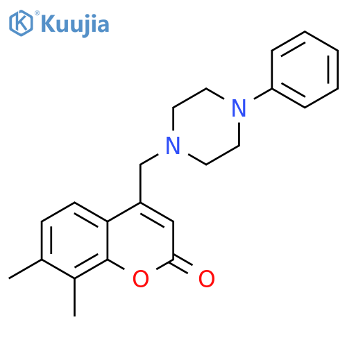 7,8-dimethyl-4-[(4-phenylpiperazin-1-yl)methyl]-2H-chromen-2-one structure
