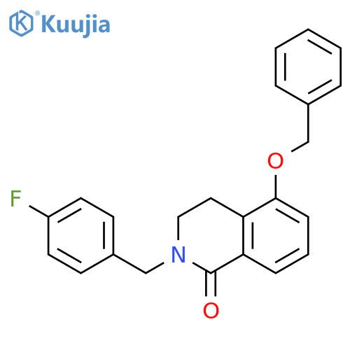 5-(benzyloxy)-2-(4-fluorophenyl)methyl-1,2,3,4-tetrahydroisoquinolin-1-one structure
