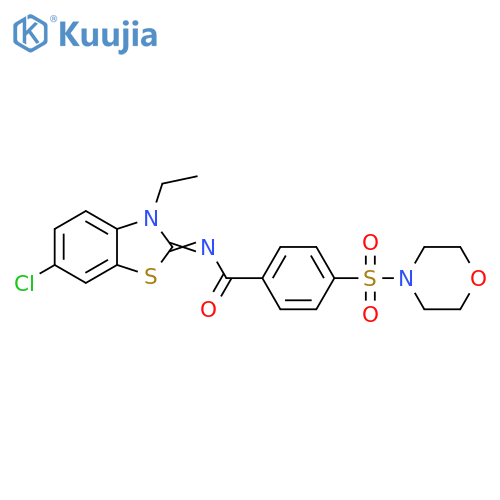 N-[(2Z)-6-chloro-3-ethyl-2,3-dihydro-1,3-benzothiazol-2-ylidene]-4-(morpholine-4-sulfonyl)benzamide structure